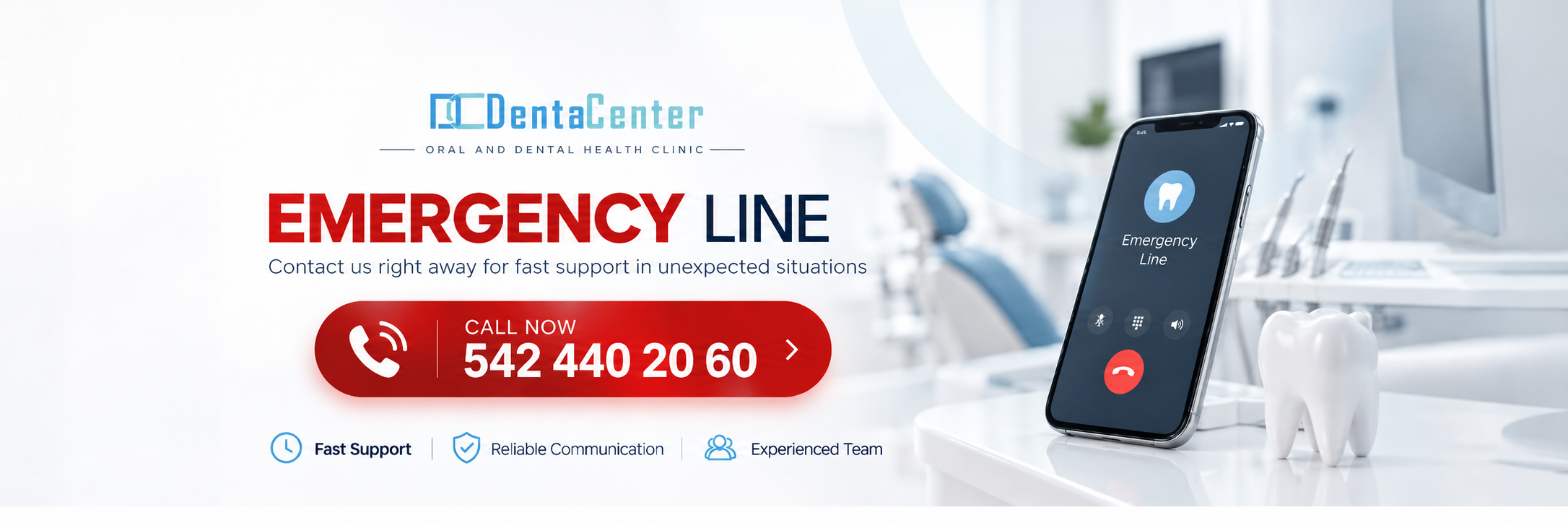 DentaCenter Emergency Line — available 24/7